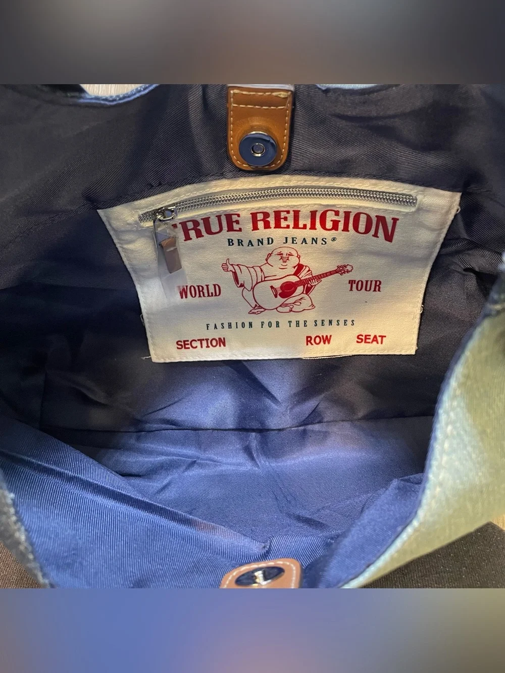 True Religion Denim Patchwork Hobo Y2K Aesthetic  Blue Slouchy Shoulder‎ Bag NWT